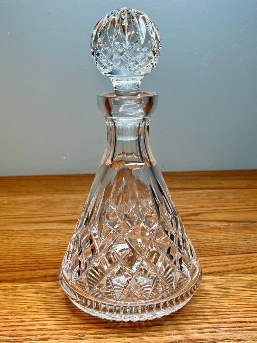 Waterford Crystal Lismore Roly Poly Decanter & Stopper, Marked with Logo